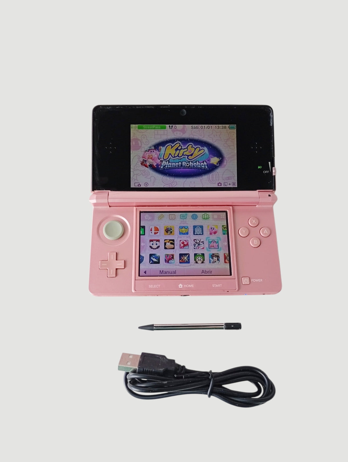 consola nintendo 3ds old pink liberada en micro sd 32 gb