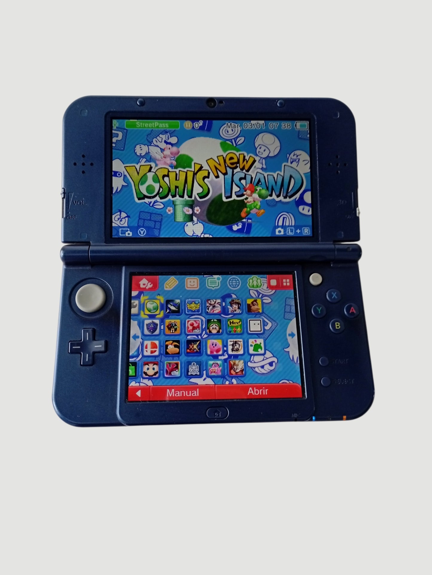 consola nintendo new 3ds xl metallic blue liberada en micro sd 32 gb