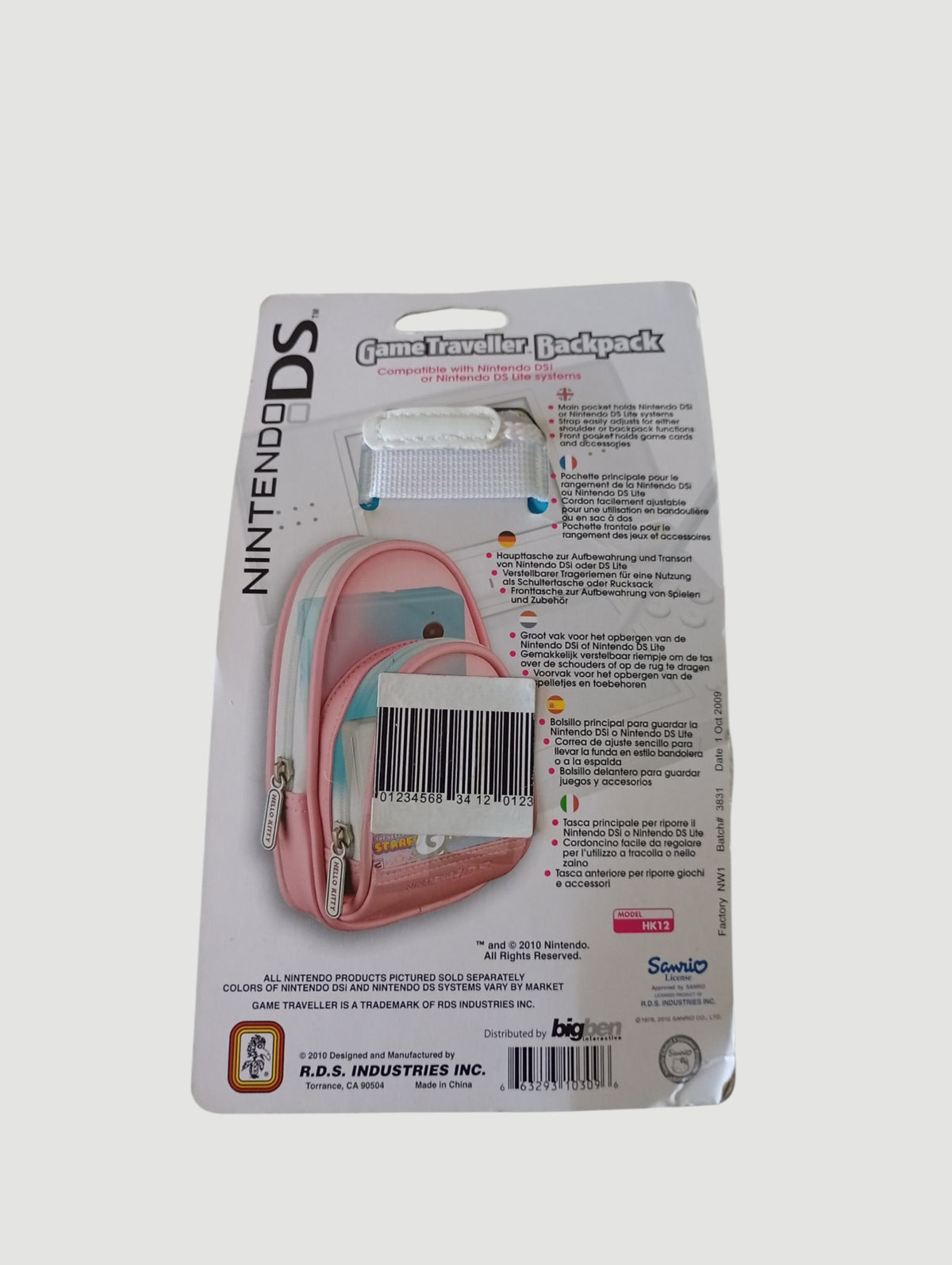 estuche hello kitty celeste  nintendo ds original