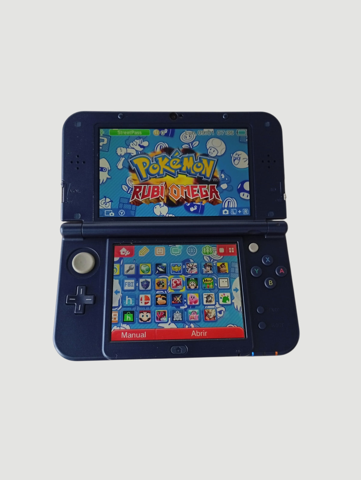 consola nintendo new 3ds xl metallic blue en caja liberada en micro sd 32 gb