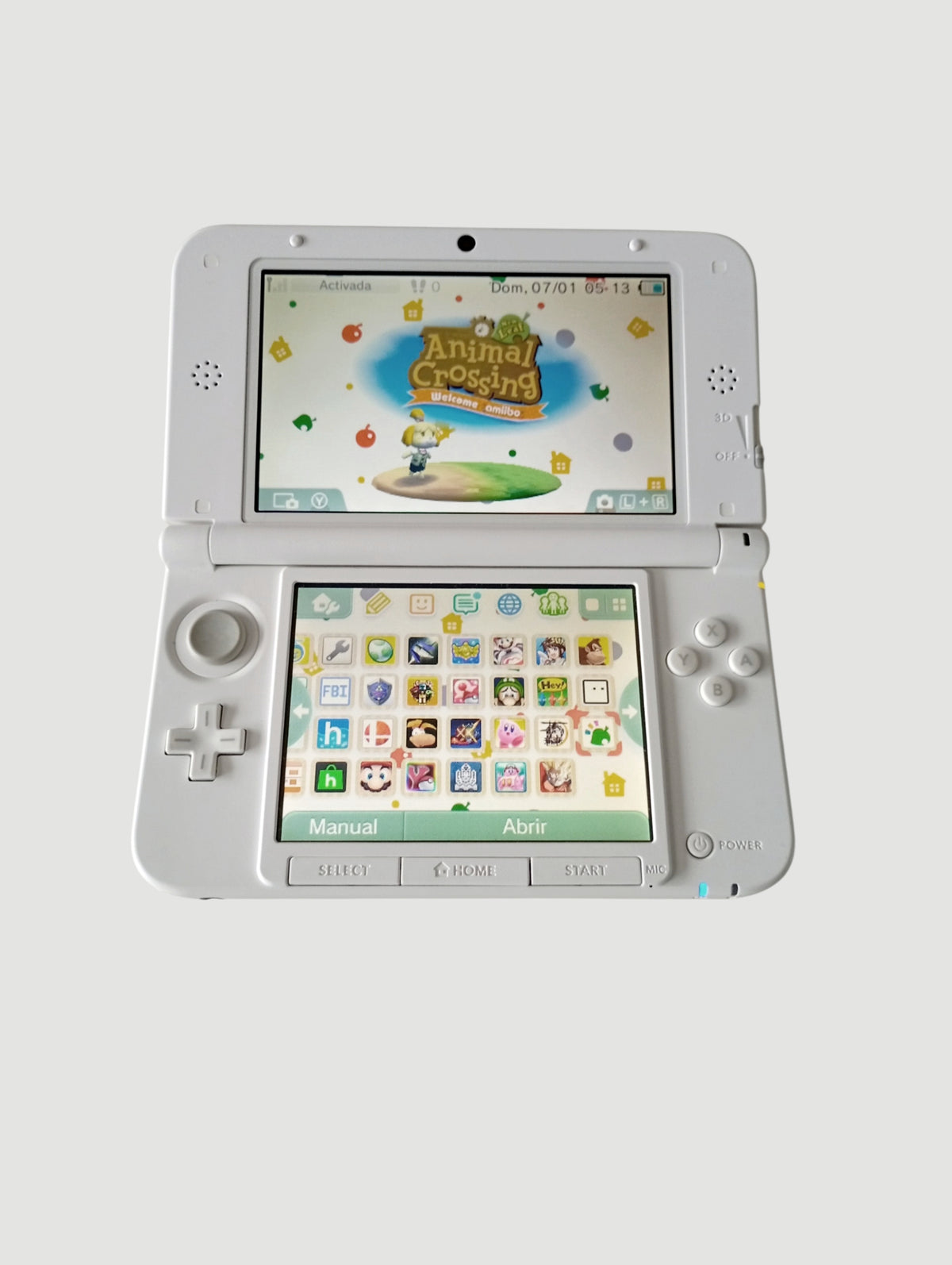 Consola nintendo 3ds old xL edicion especial animal crossing liberada en micro sd 32 gb