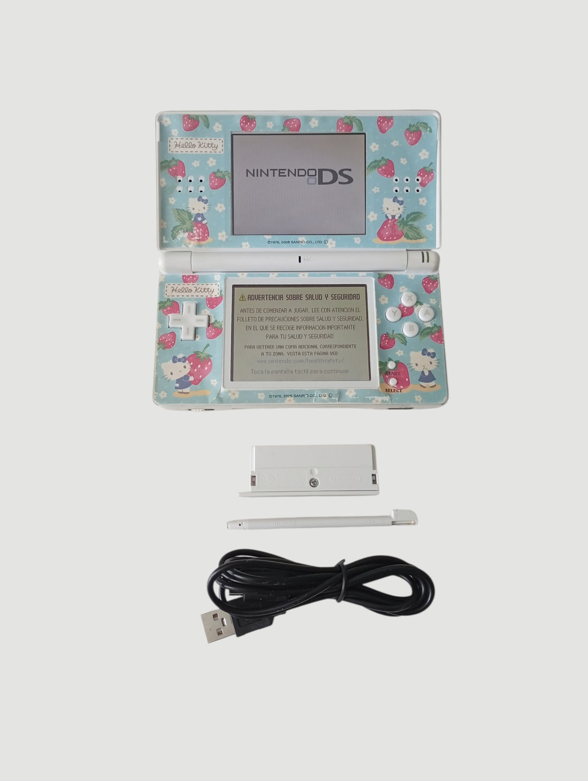 Consola nintendo ds lite blanca con pegatina Hello Kitty