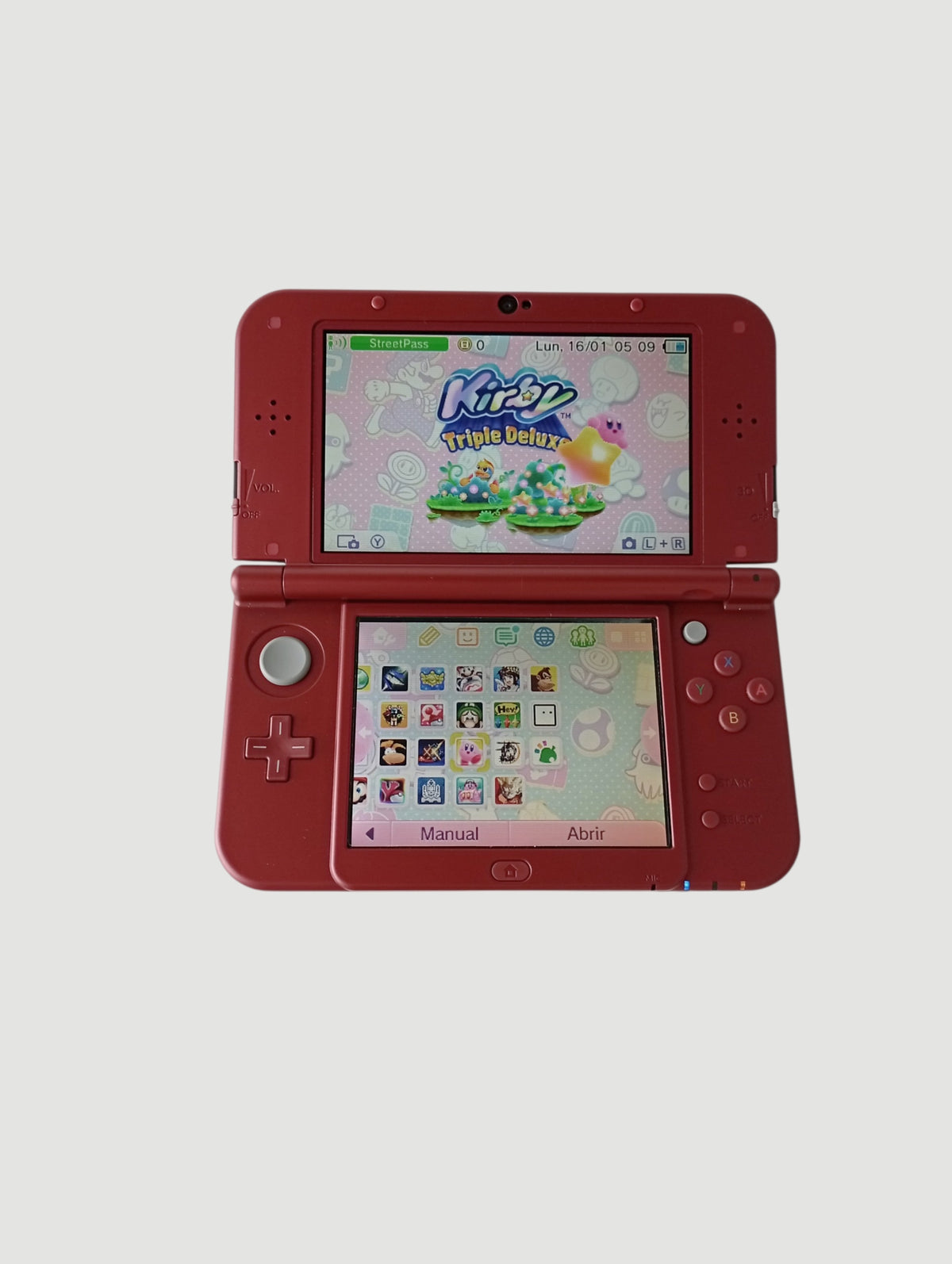 Consola nintendo new 3ds xl metallic red en caja liberada en micro sd 32 gb