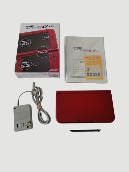 Consola nintendo new 3ds xl metallic red en caja liberada en micro sd 32 gb