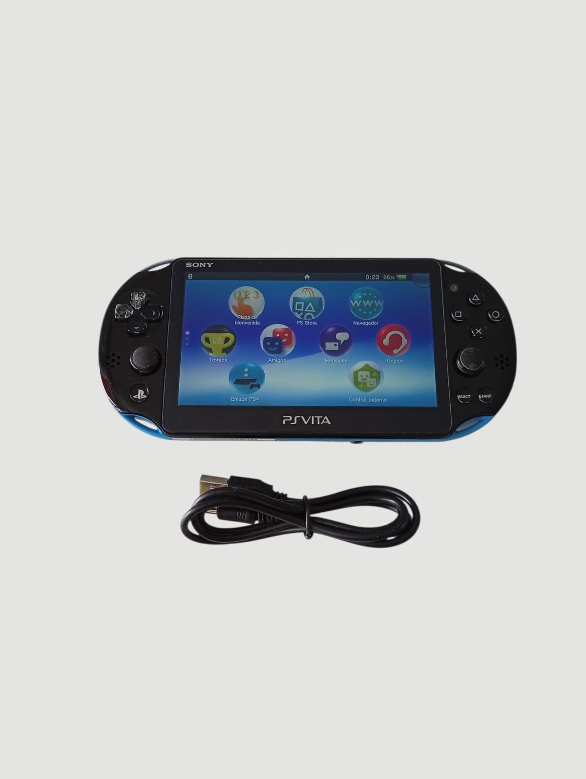Consola psvita slim negra con azul liberada en micro sd 32 gb