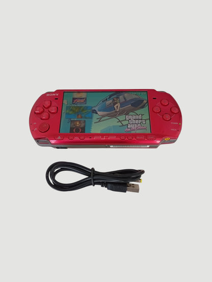 consola psp 3000 carnival red liberada en micro sd 32 gb