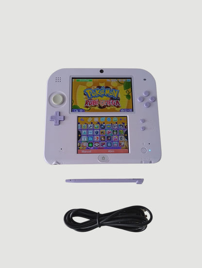 consola nintendo 2ds edicion especial lavanda liberada en micro sd 32 gb
