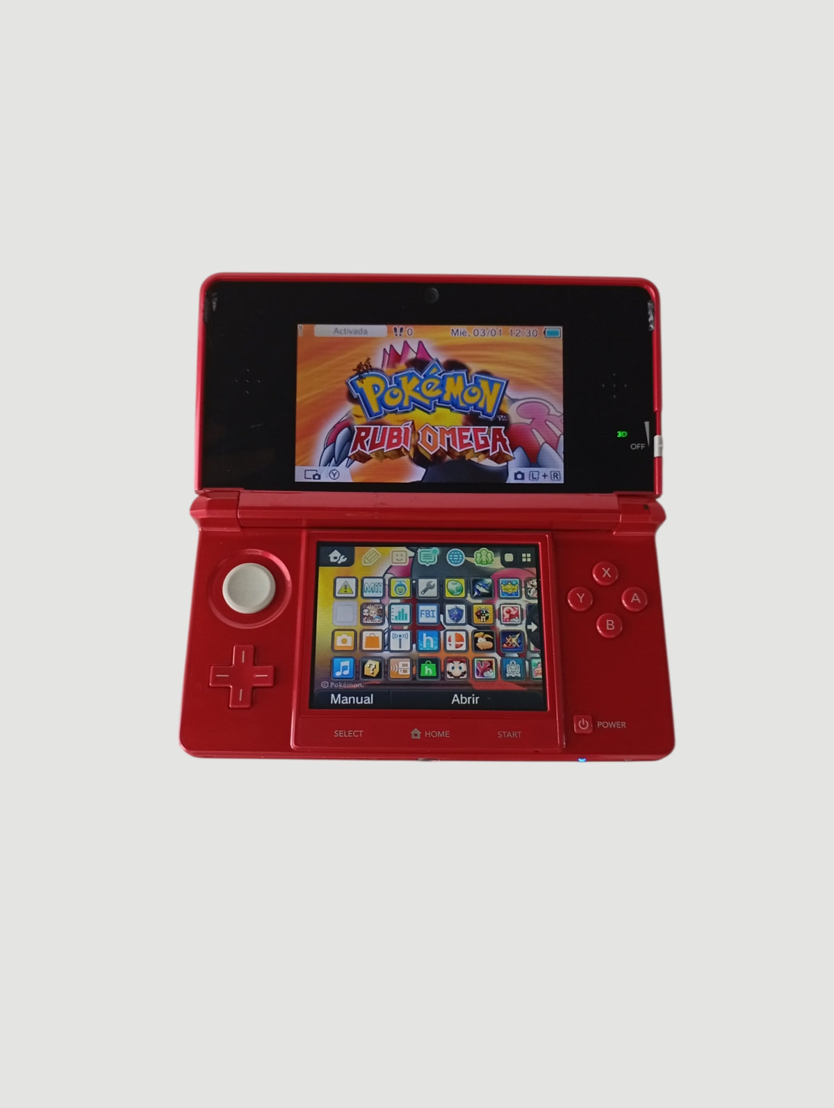 consola nintendo 3ds old roja en caja liberada en micro sd 32 gb